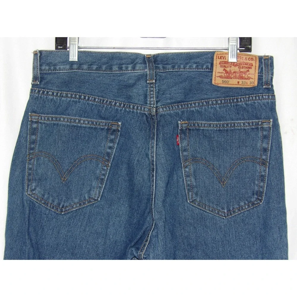 Levi's Medium Wash 100% Cotton Vintage 560 Comfort Fit Denim Jeans Men's 33 X 30
